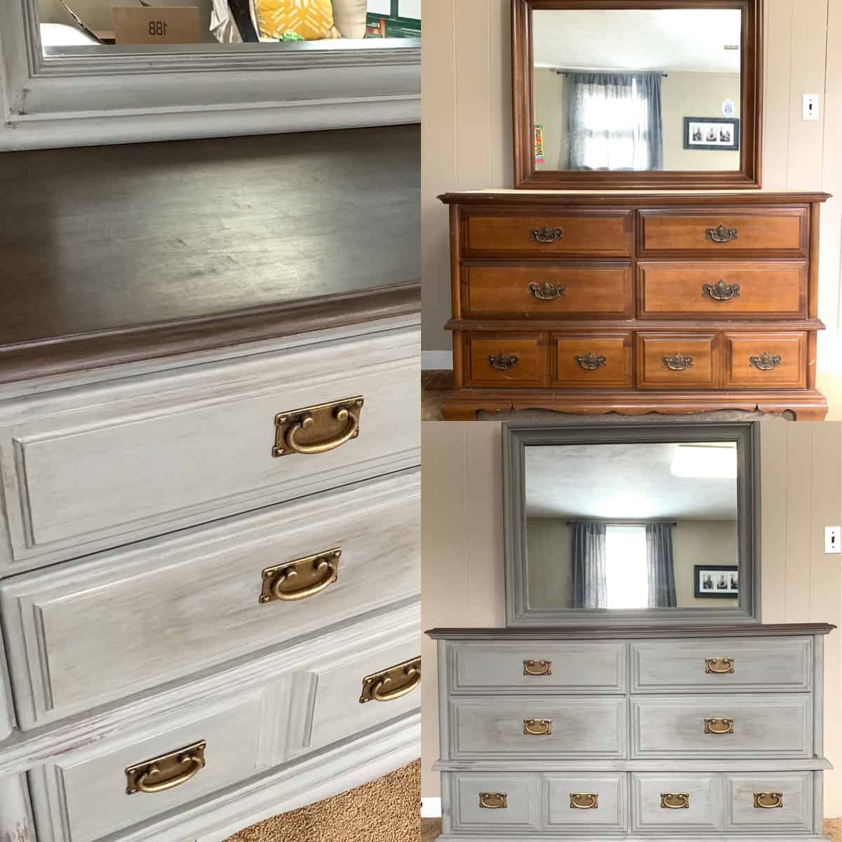 Before and after dresser refresh