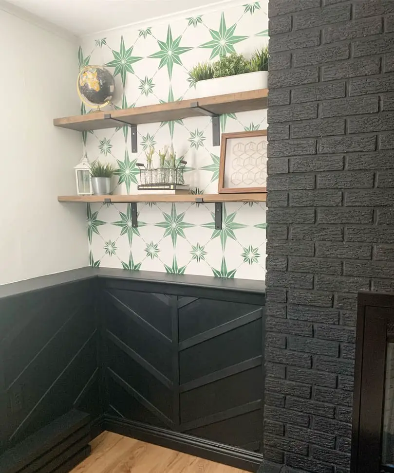 Cutting Edge Stencil accent wall