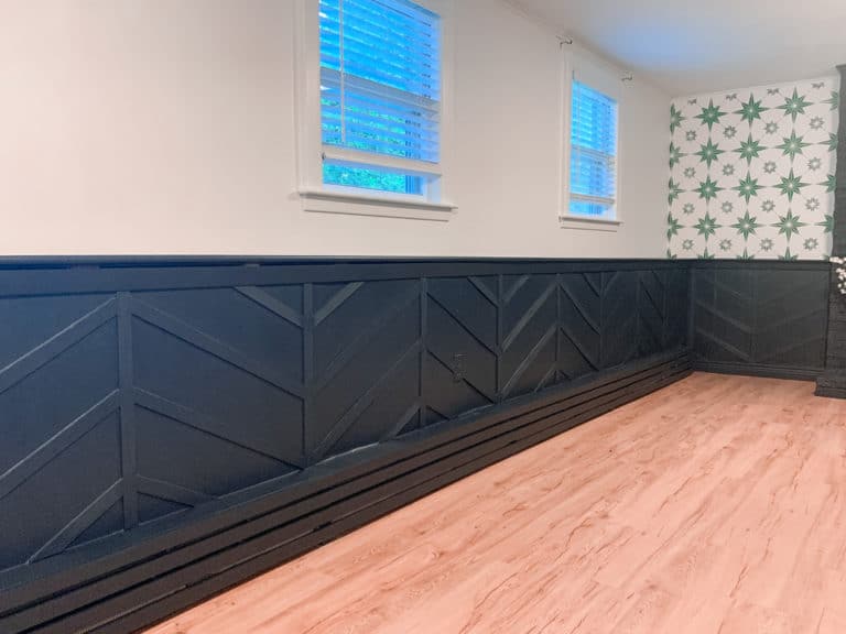 Full herringbone accent wall