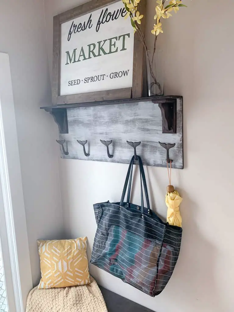 cute coat rack on Diy Entryway Coat Rack With Whale Tail Hooks Rocky Canyon Rustic