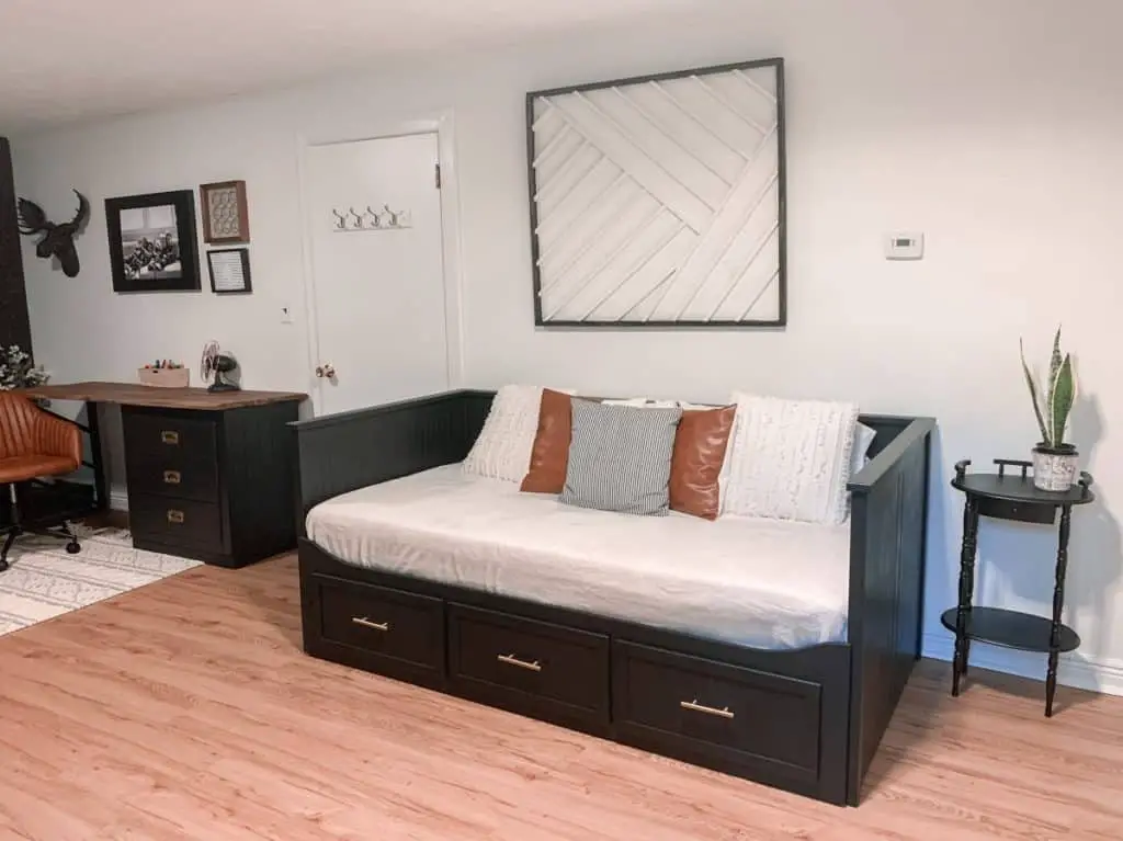 Ikea hemnes daybed hack boho black and gold