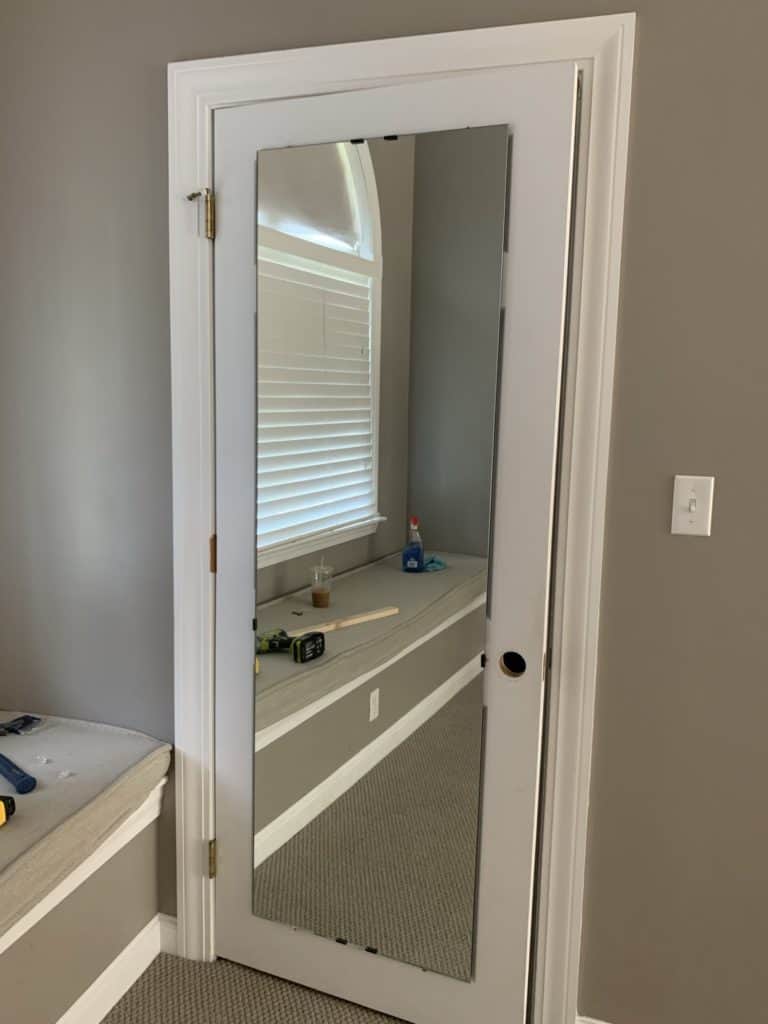 Door with hardware removed