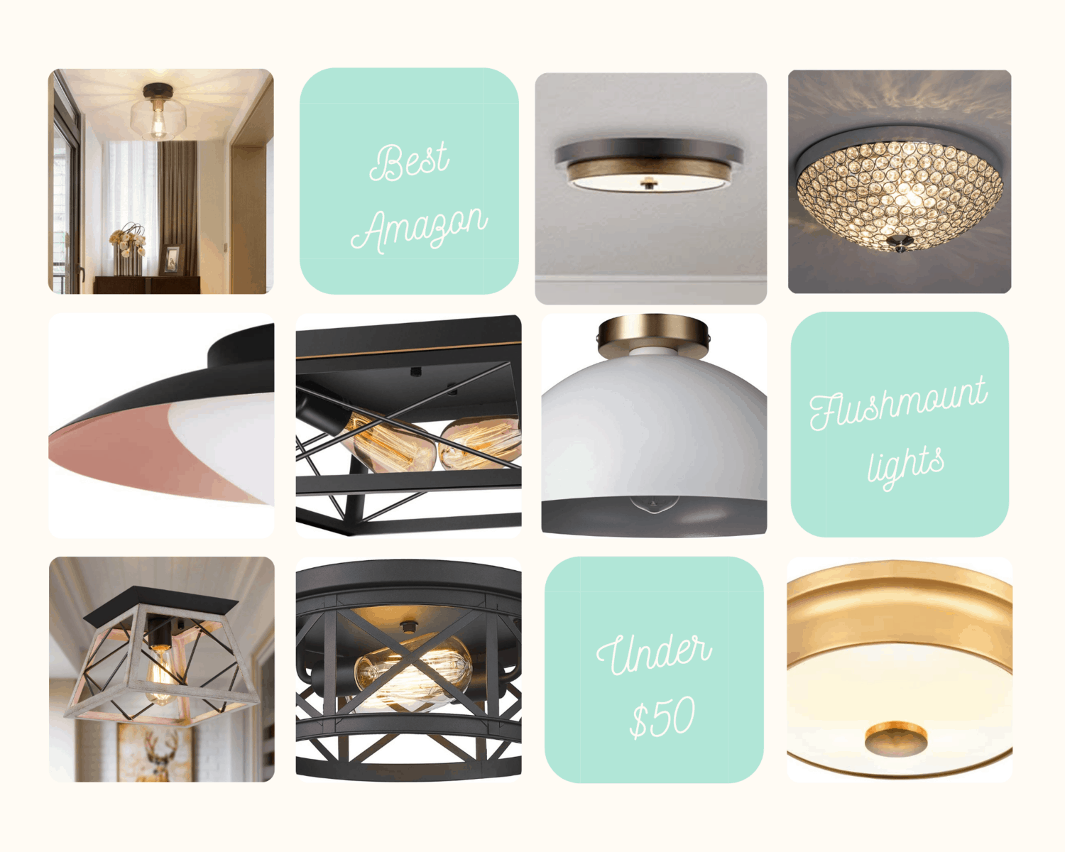 9 flush mount lights under $50