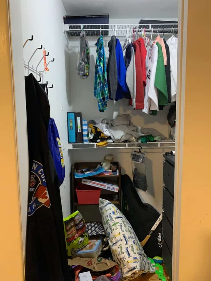 Before closet mess