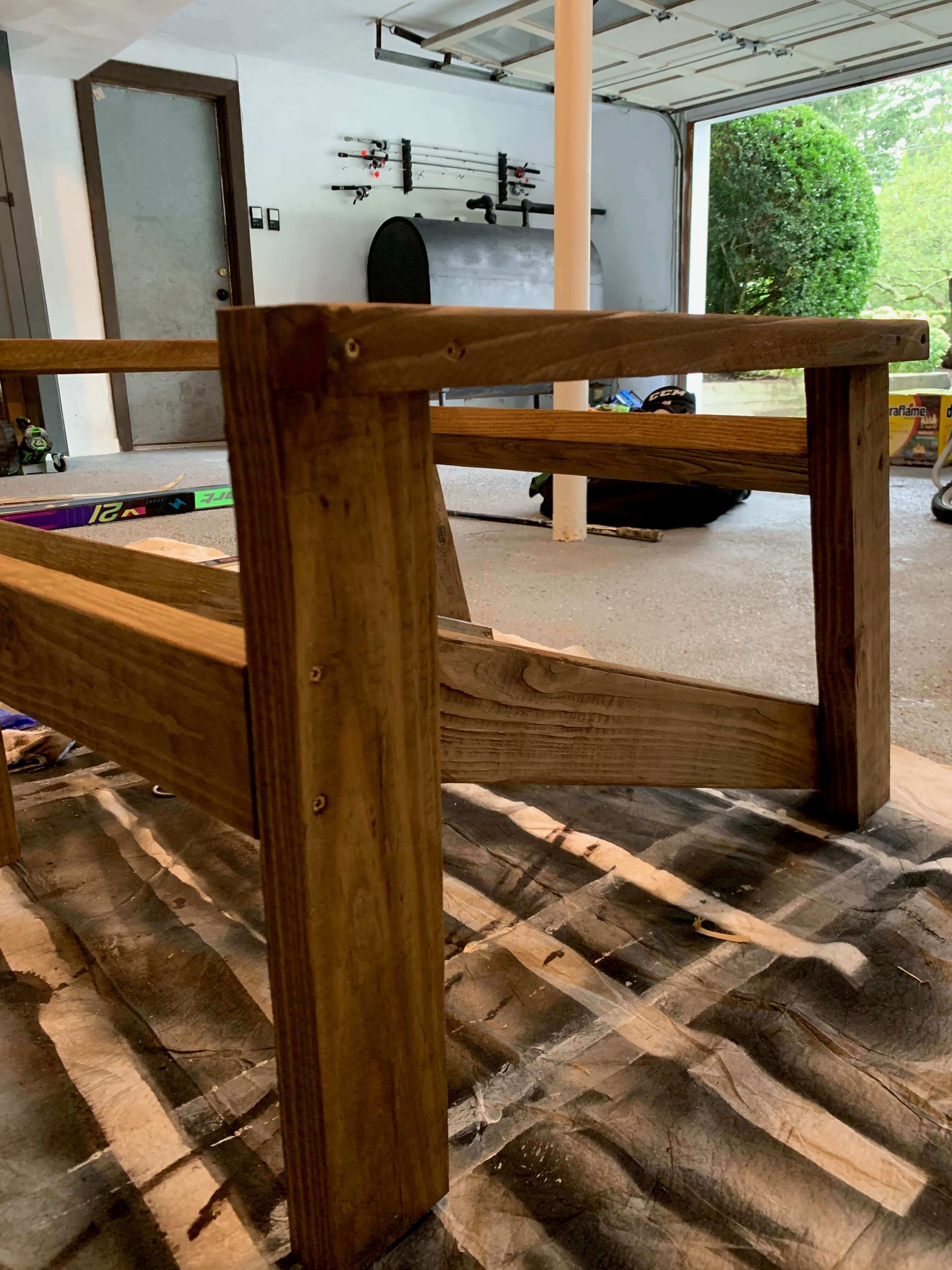 Stained chair base