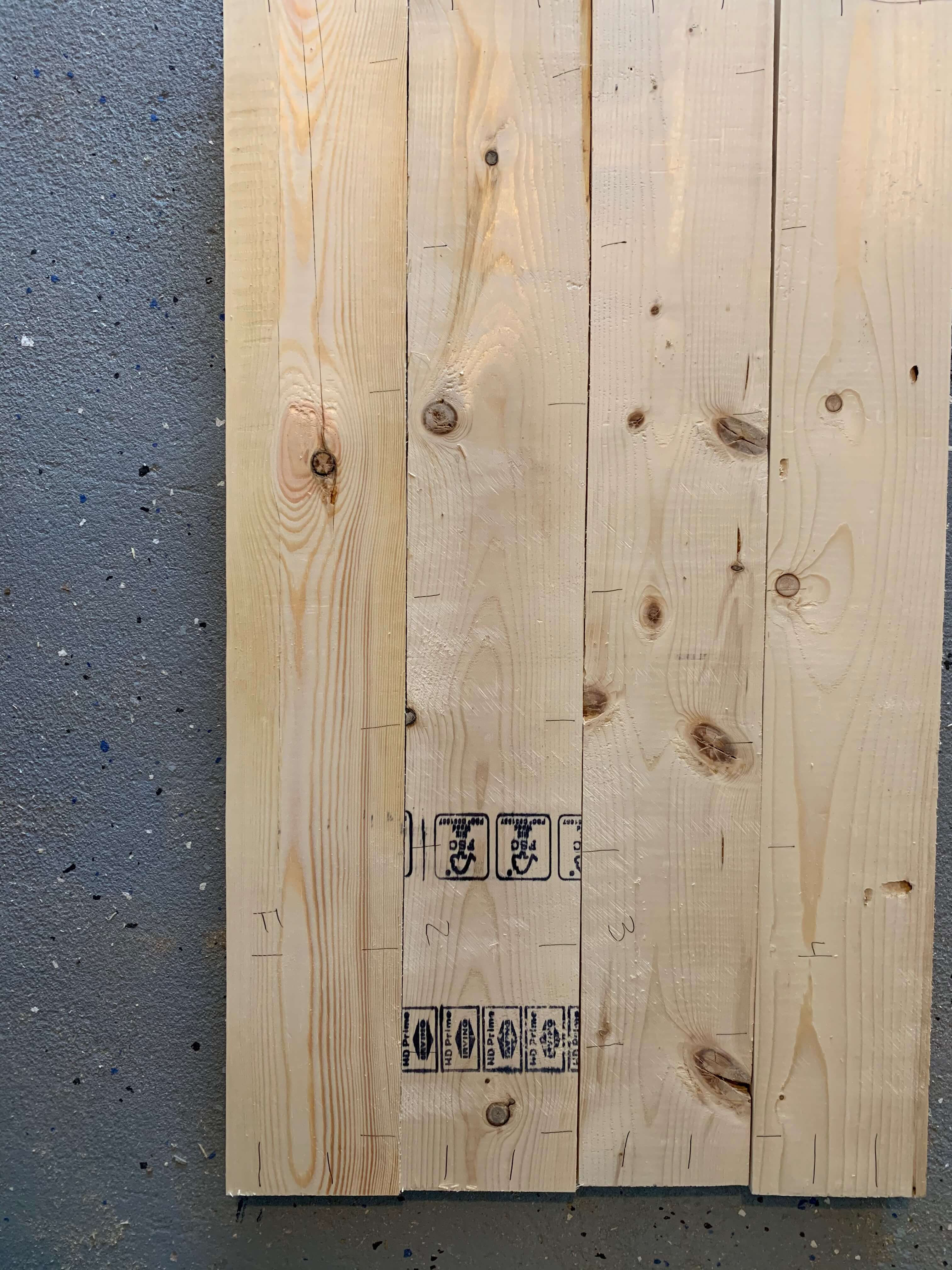 Desktop marked for pocket holes