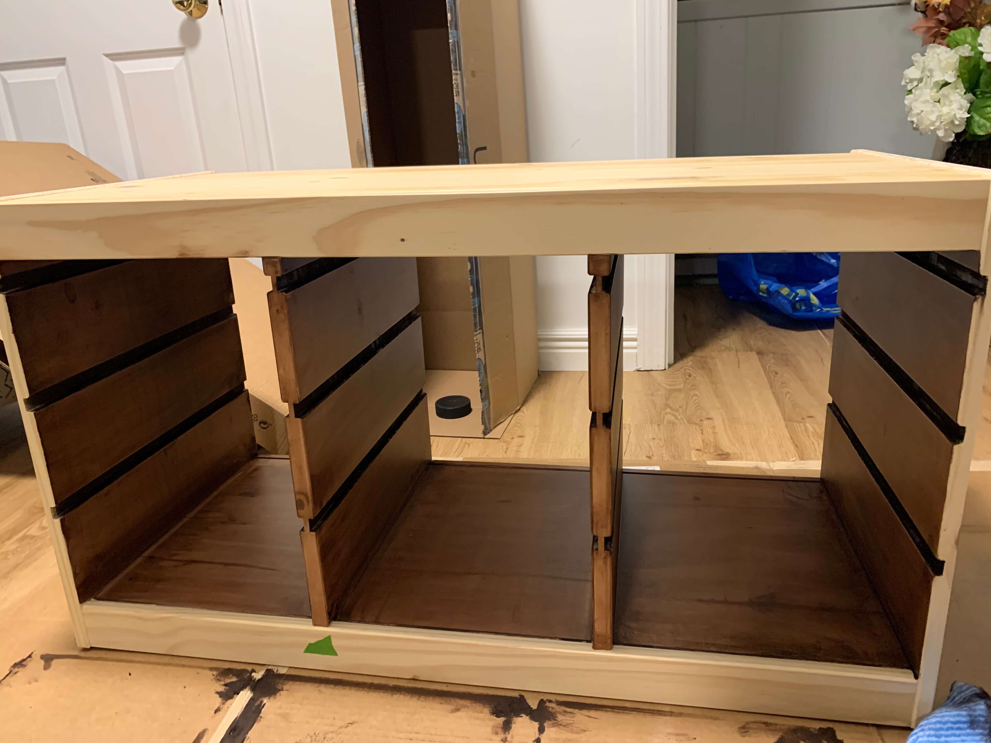 Ikea Trofast with Java gel stain