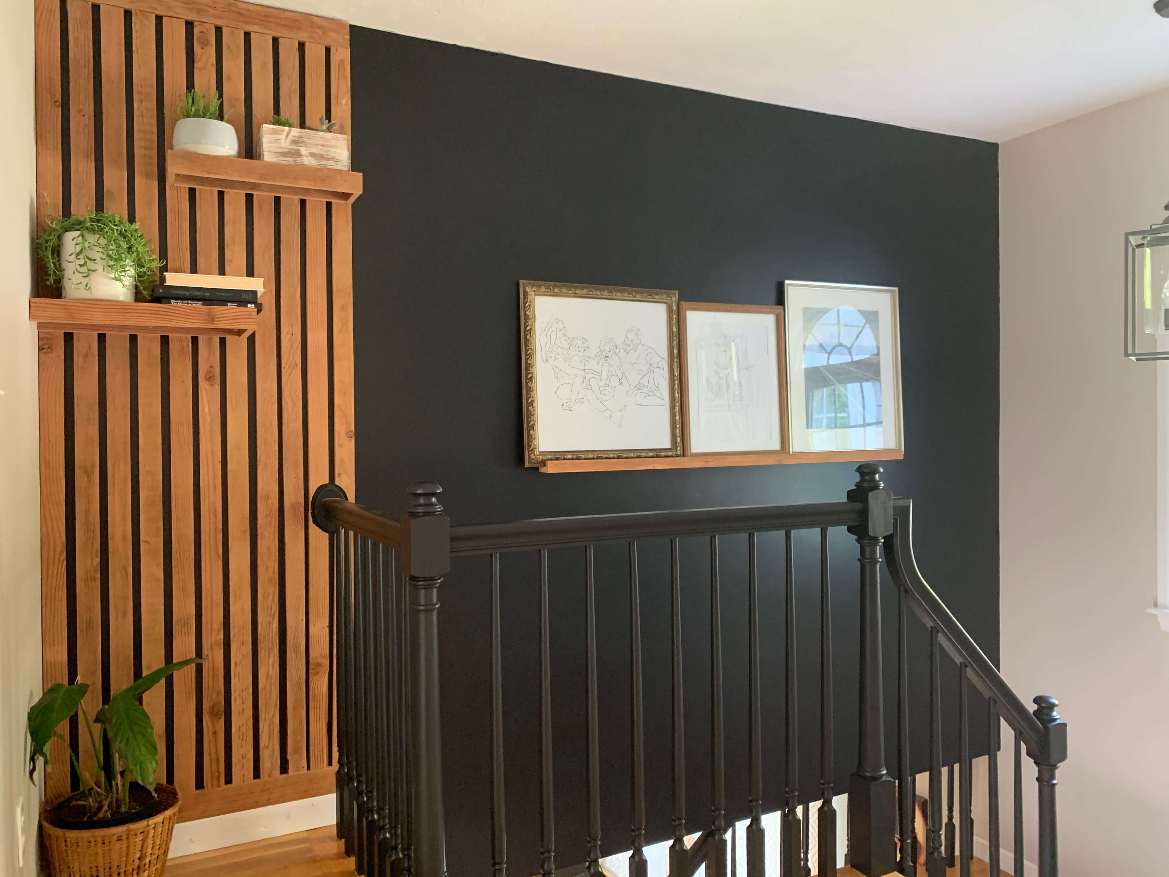 finished stairway feature wall