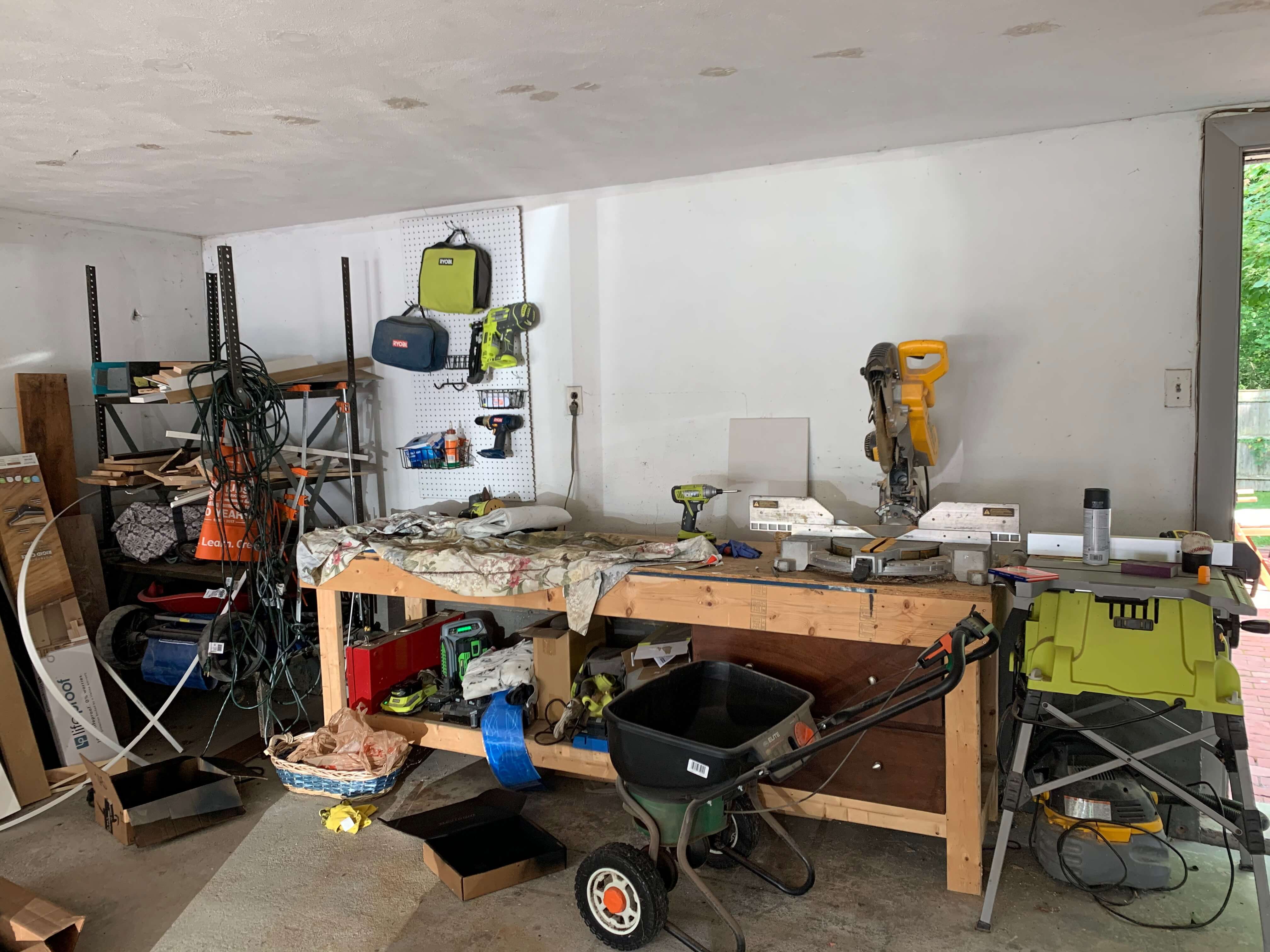 Cluttered work bench