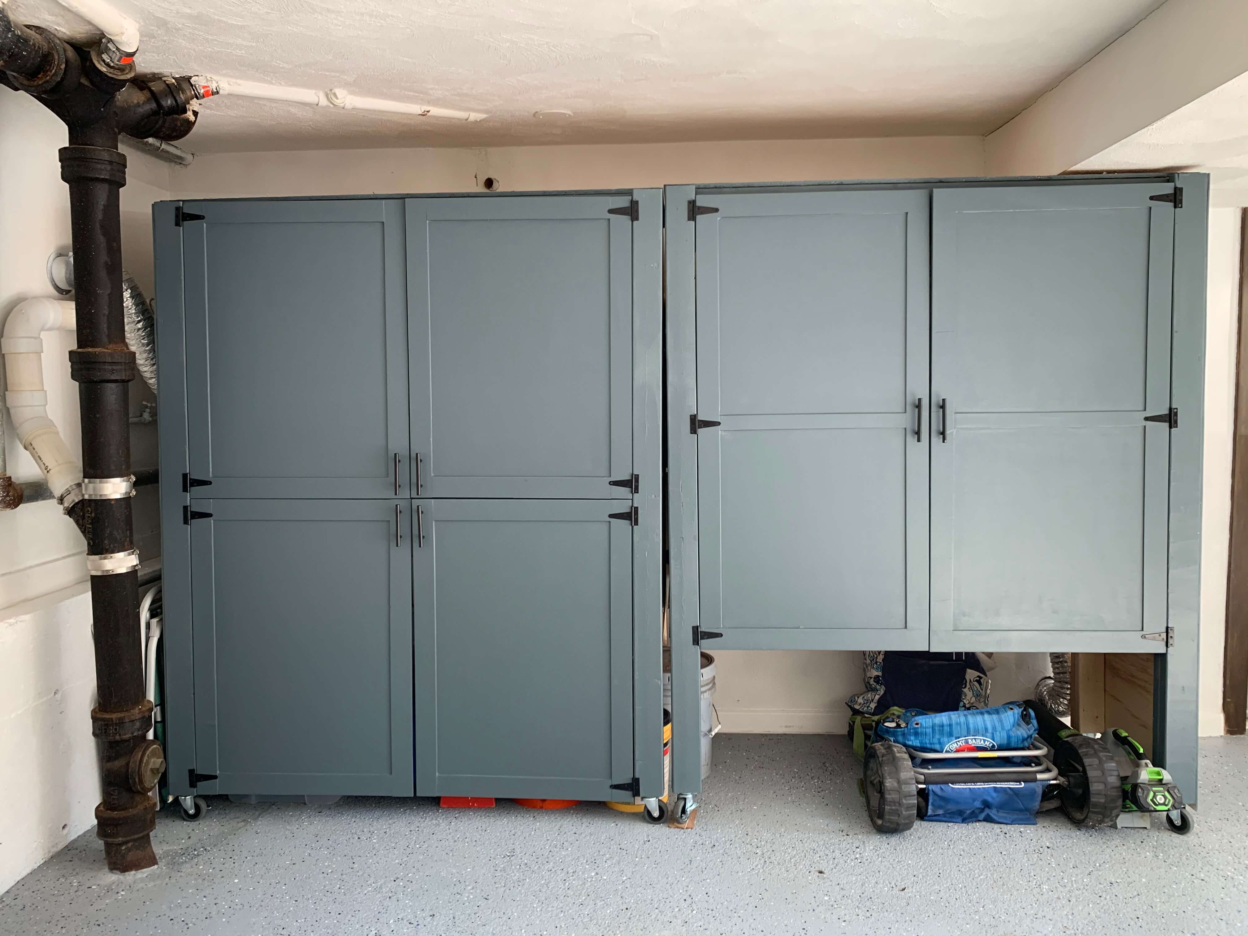 Installed cabinet doors