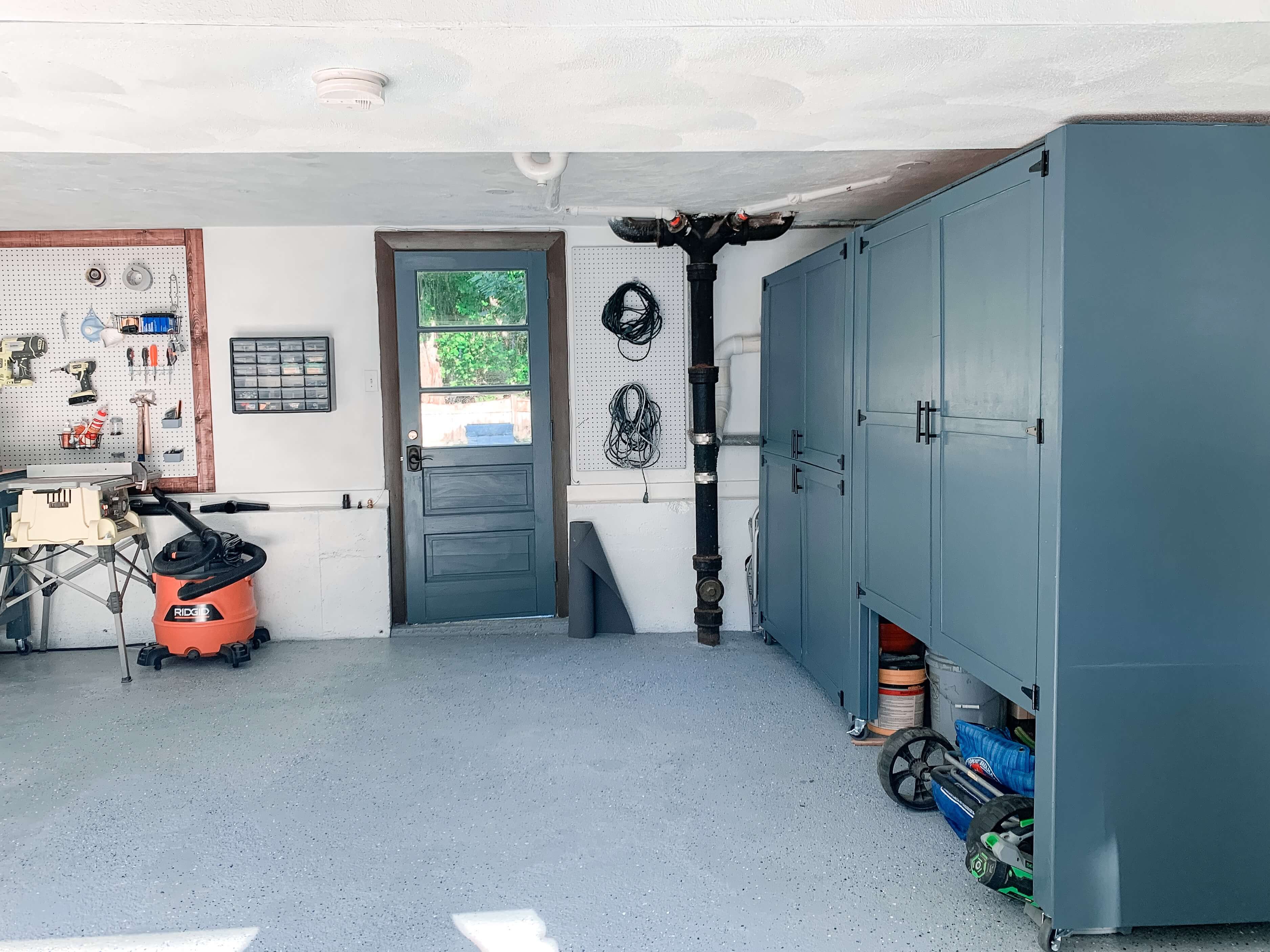 Clean and organized garage