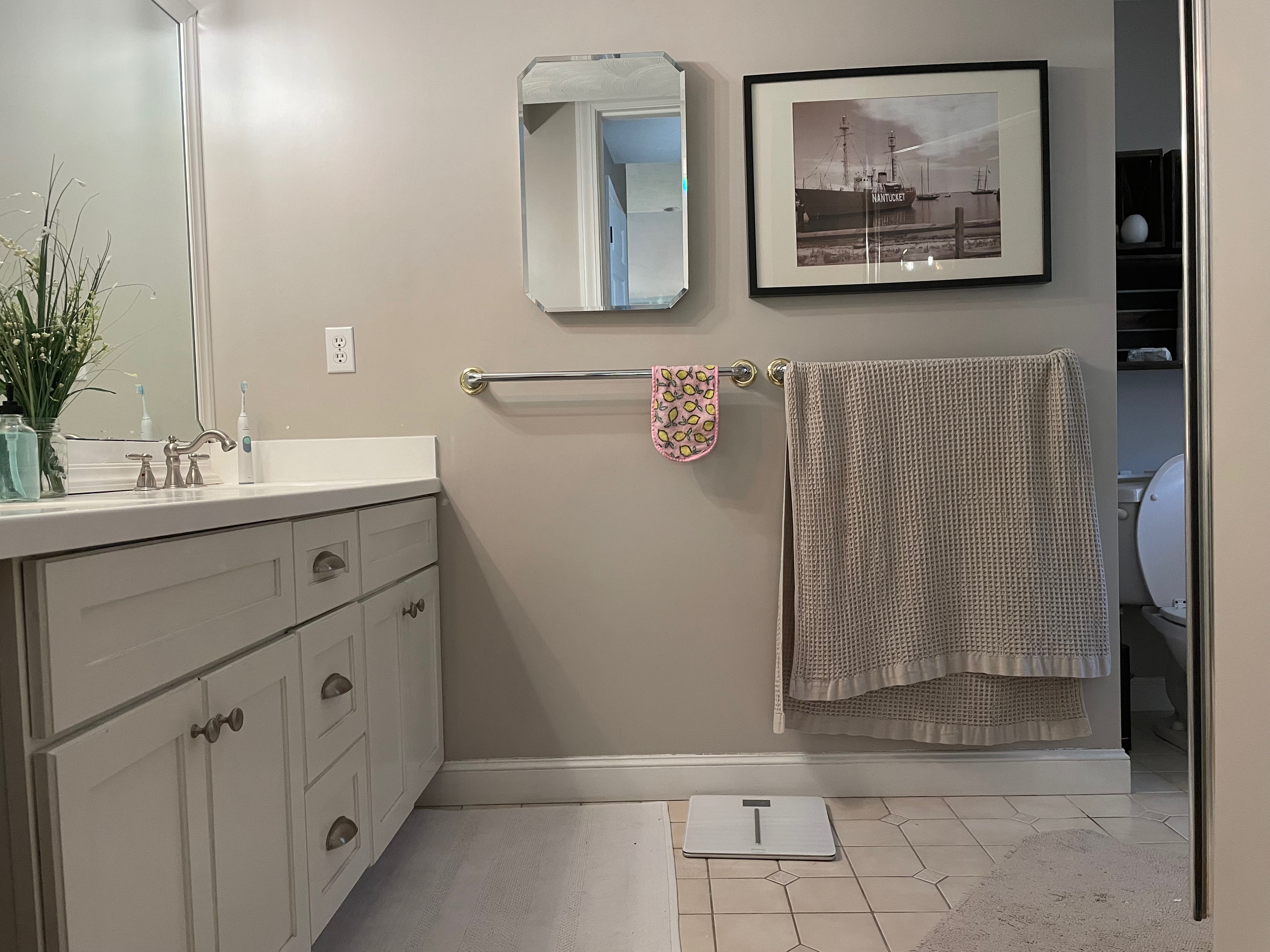 Original tile and vanity