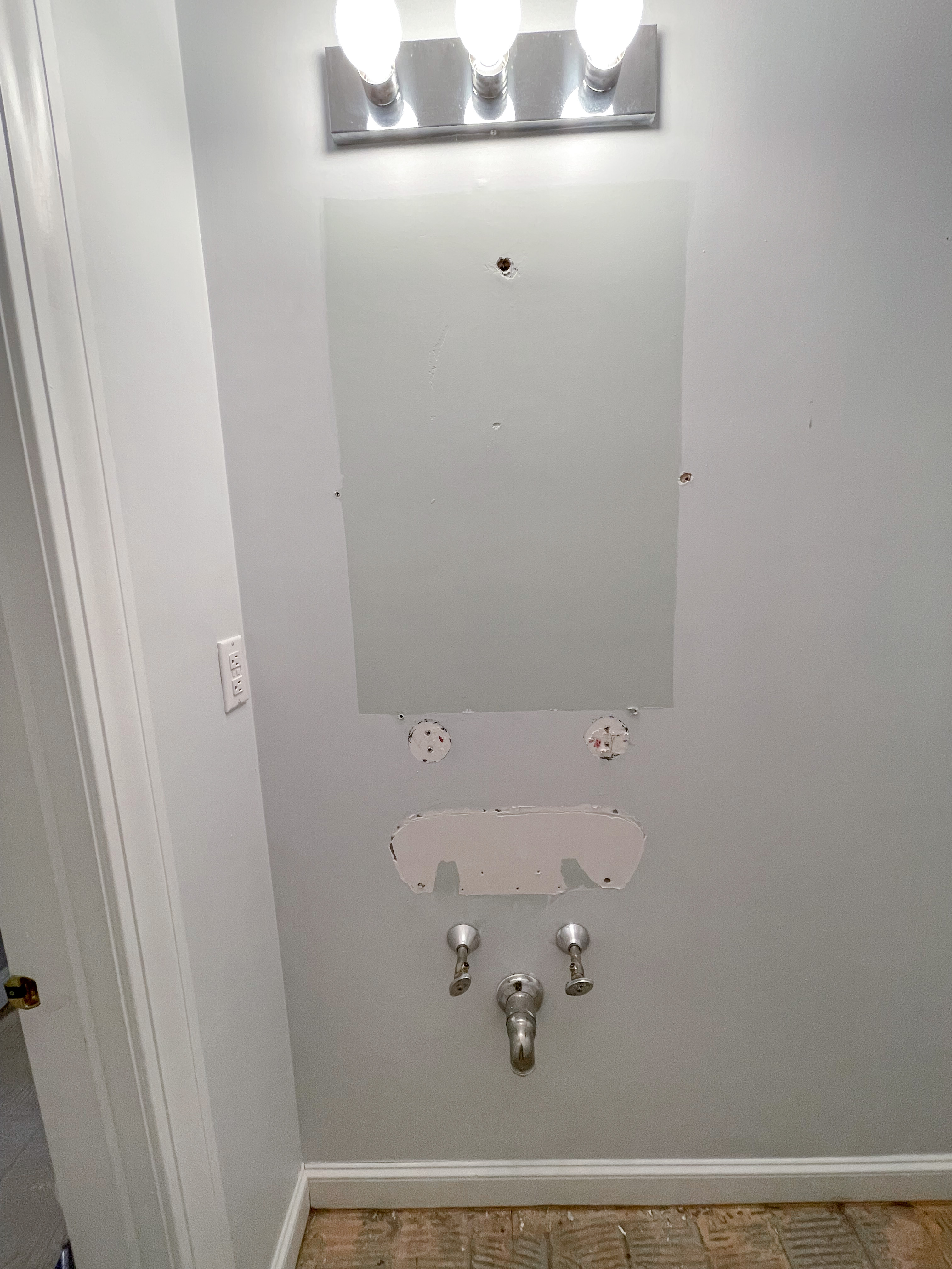 sink gone bathroom view