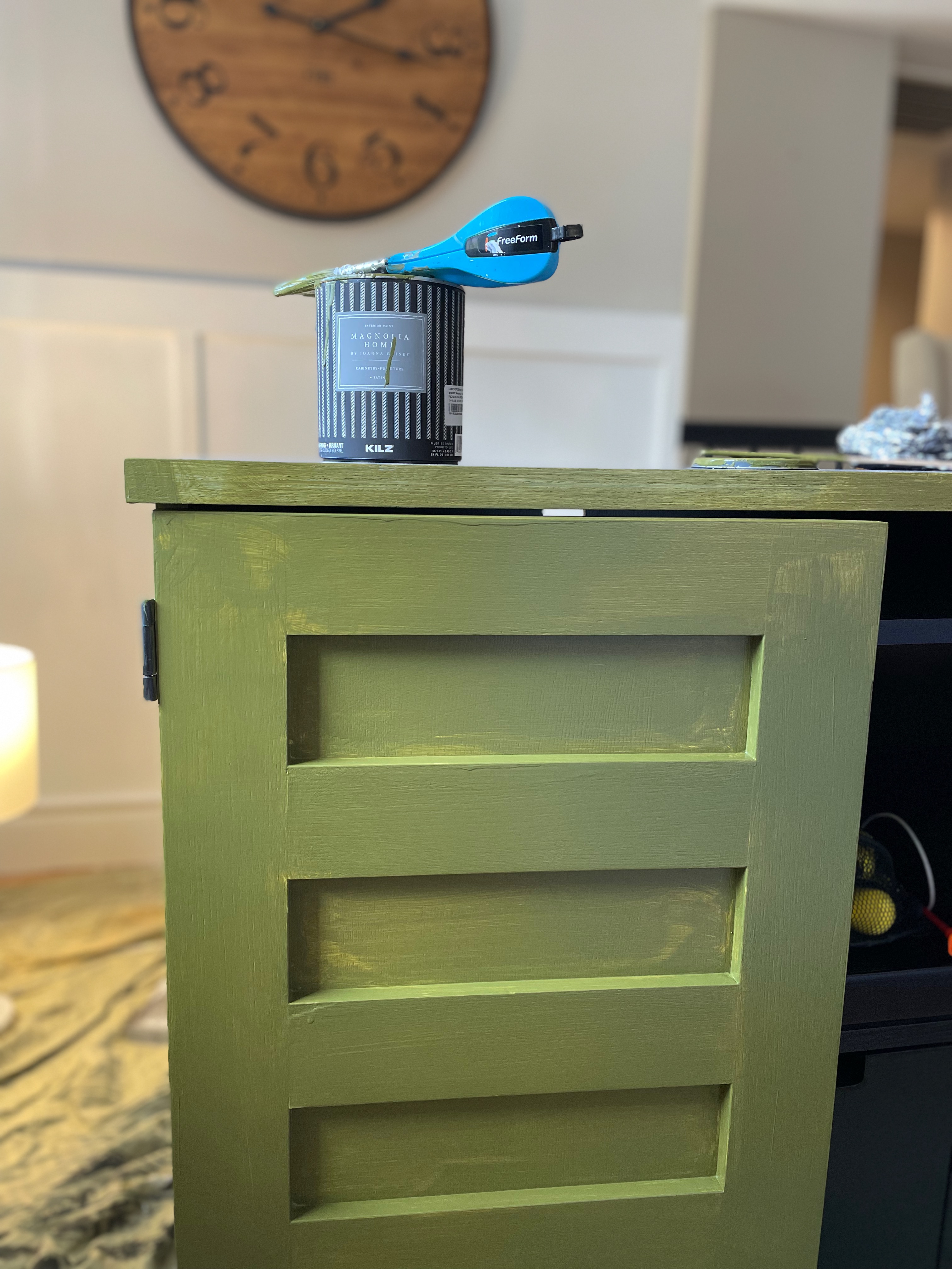 Painting desk olive green