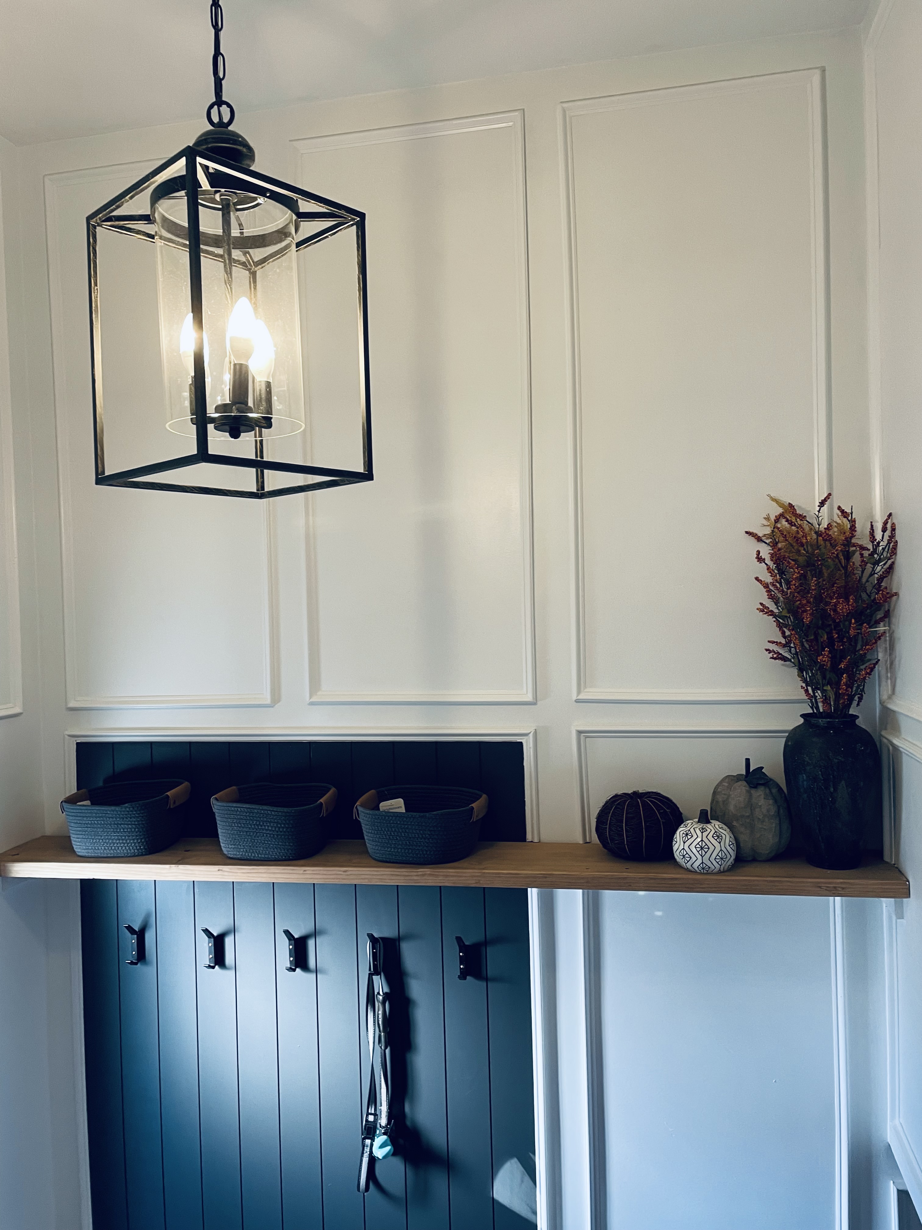 Entryway with floating shelf